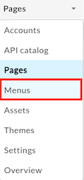 Menus no menu suspenso do portal